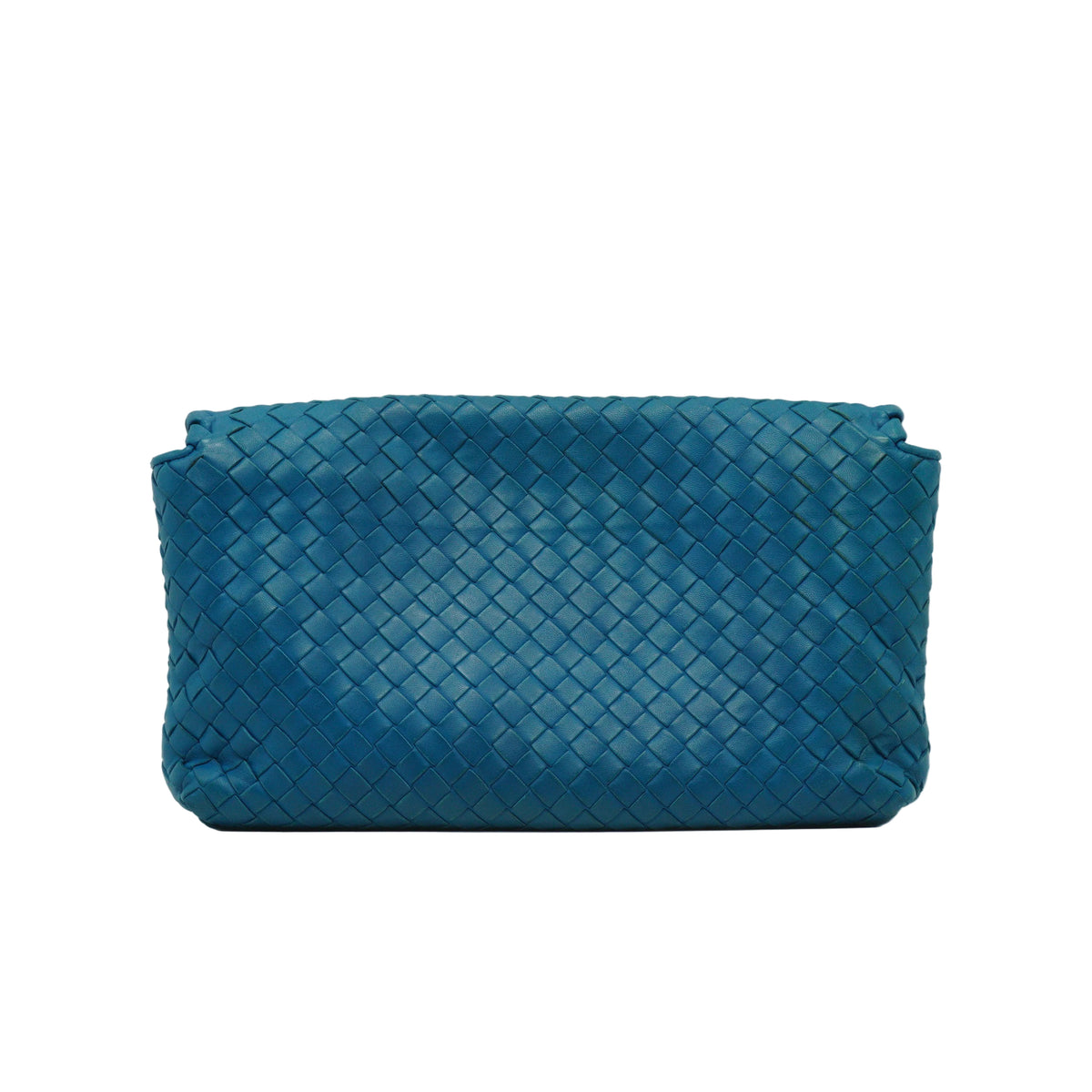 Bottega Veneta Nappa Intrecciato Medium Flap Crossbody Bag Blue MW