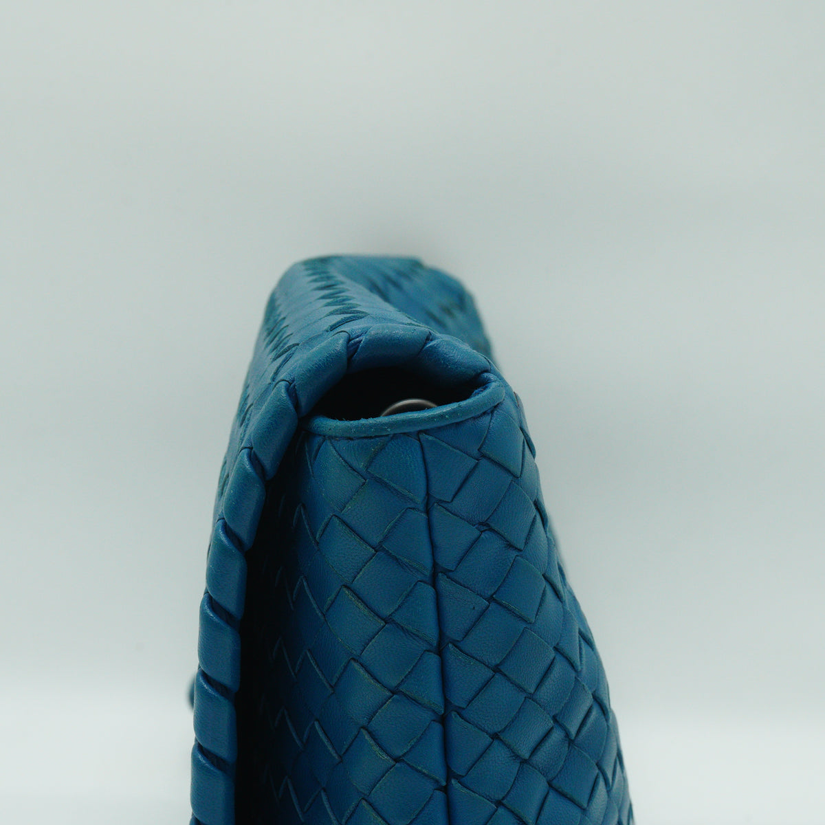 Bottega Veneta Nappa Intrecciato Medium Flap Crossbody Bag Blue MW
