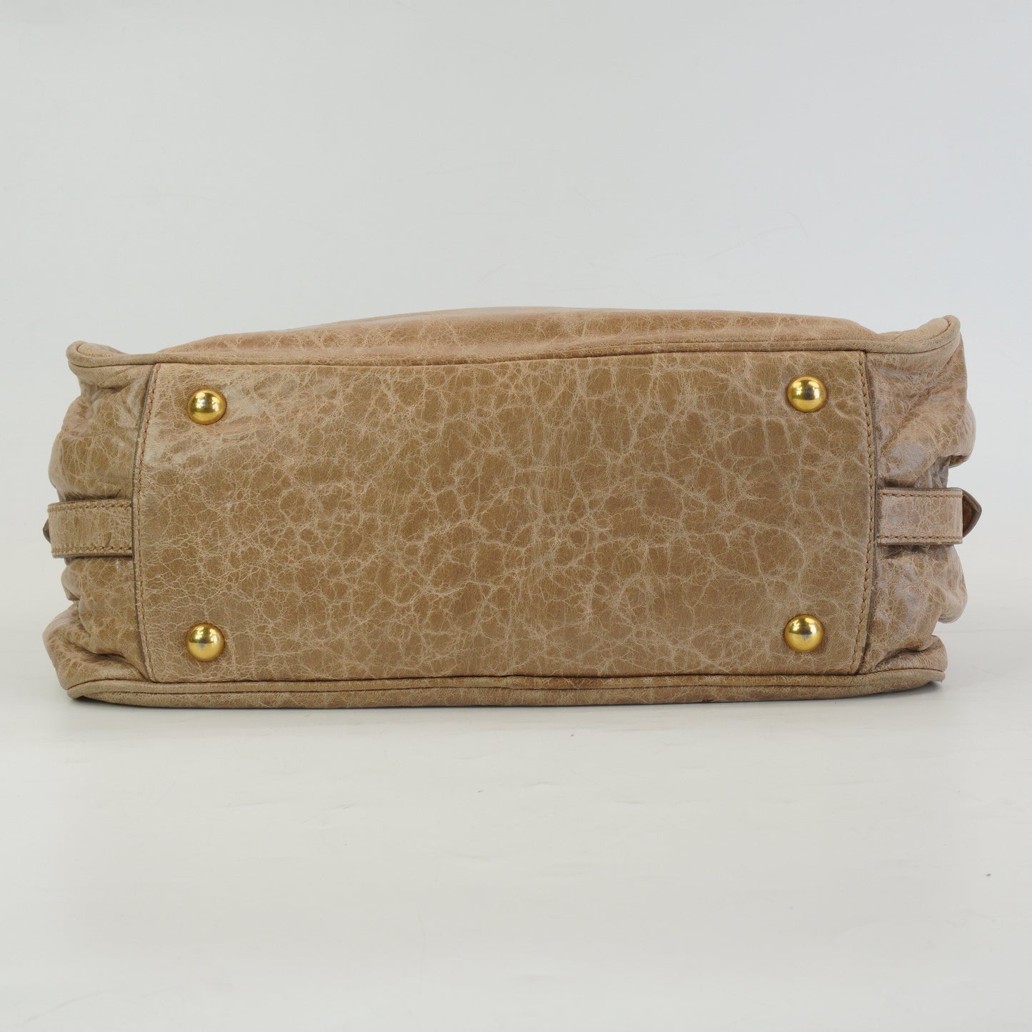 Miu Miu 	Nappa Leather 2Way Charm Handbag  Beige GHW Medium