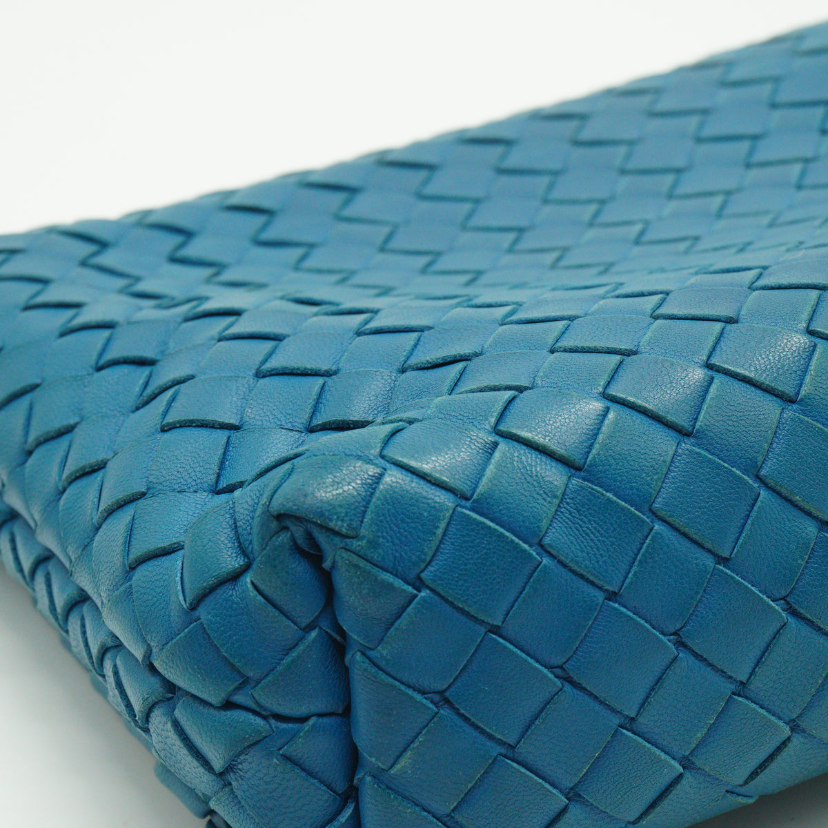 Bottega Veneta Nappa Intrecciato Medium Flap Crossbody Bag Blue MW