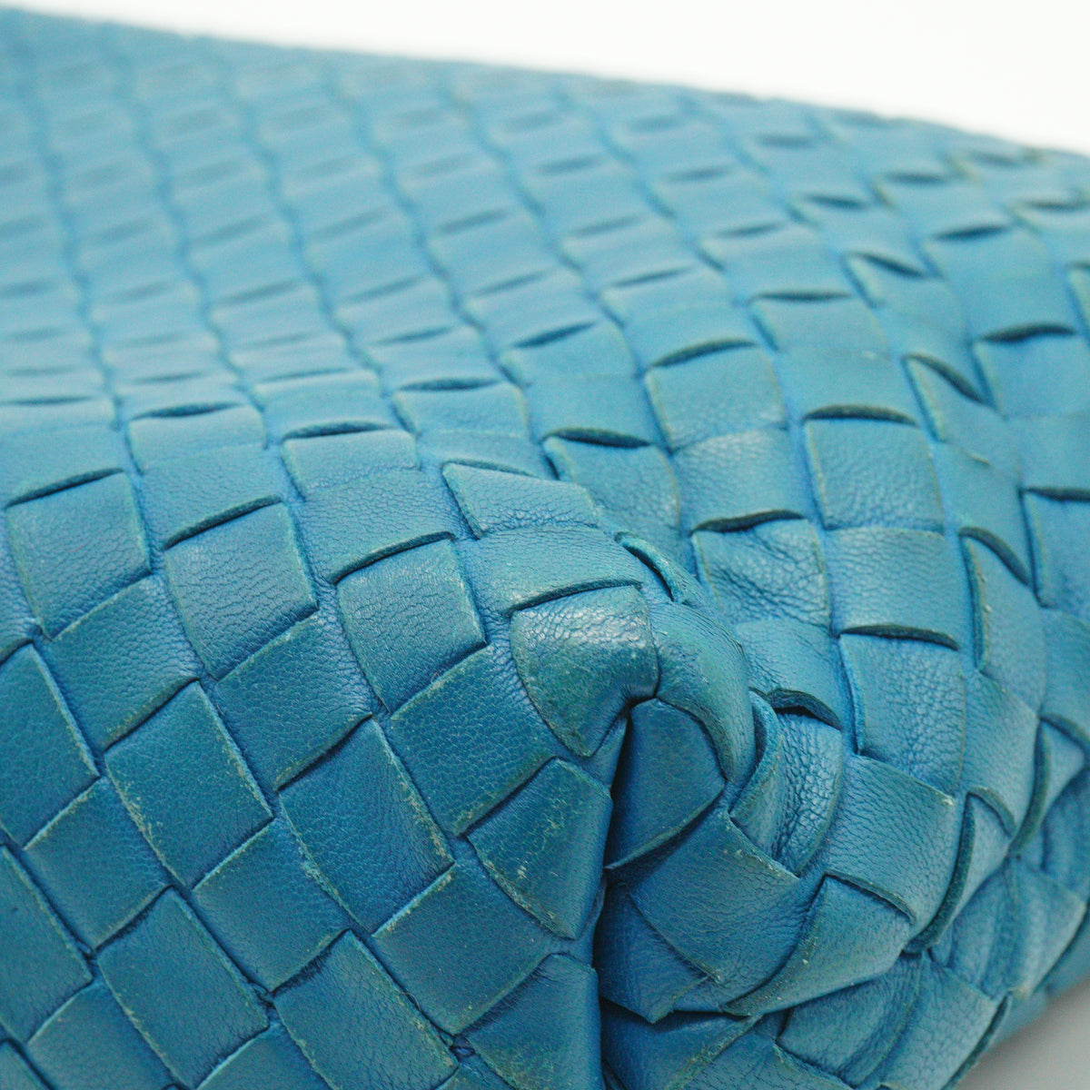 Bottega Veneta Nappa Intrecciato Medium Flap Crossbody Bag Blue MW