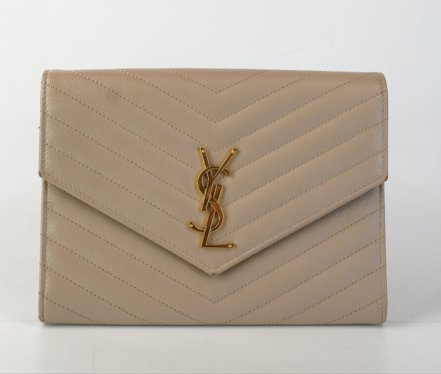 YSL	Clutch Beige