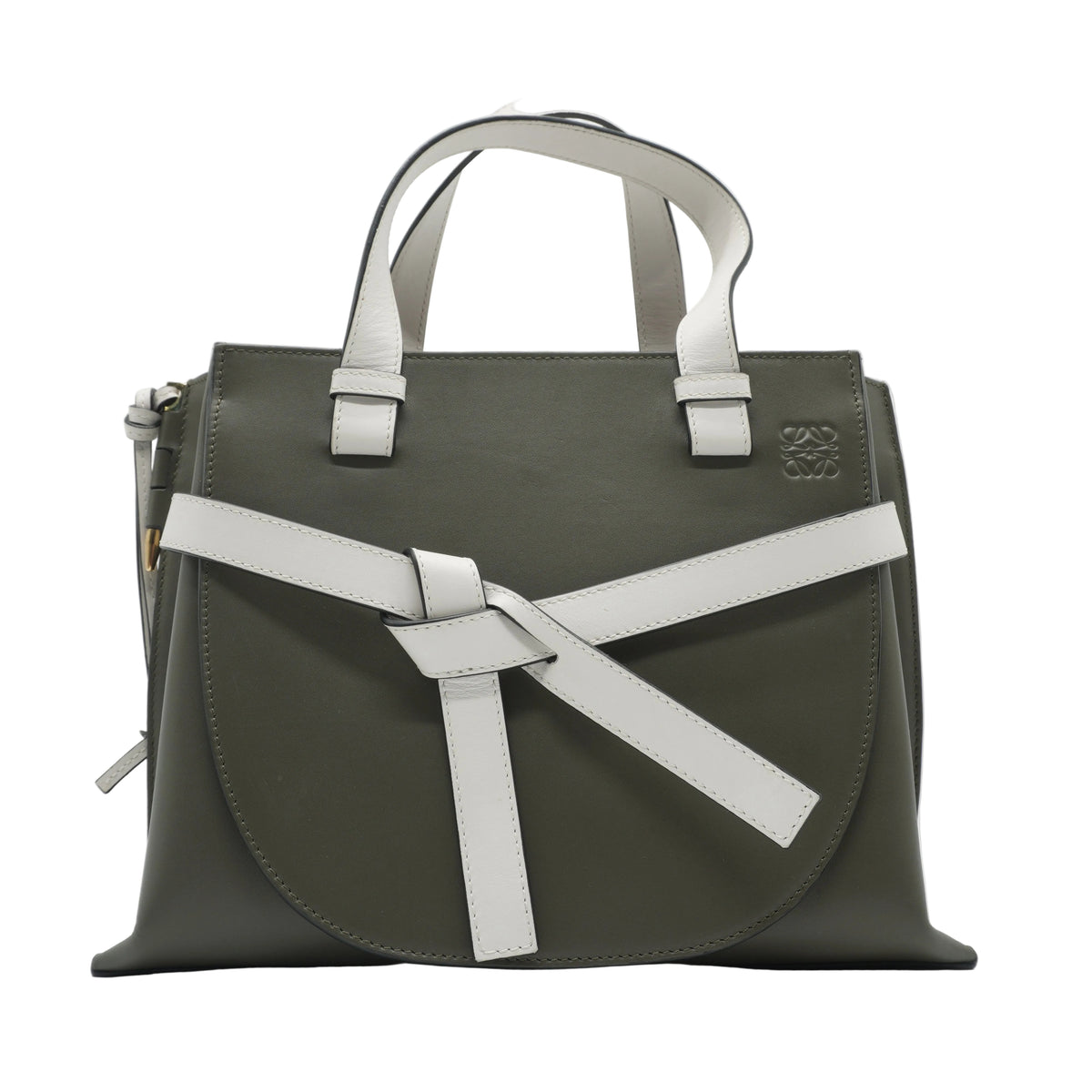 Loewe Gate Top Handle Bag Medium Khaki Green GHW