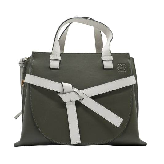 Loewe Gate Top Handle Bag Medium Khaki Green GHW