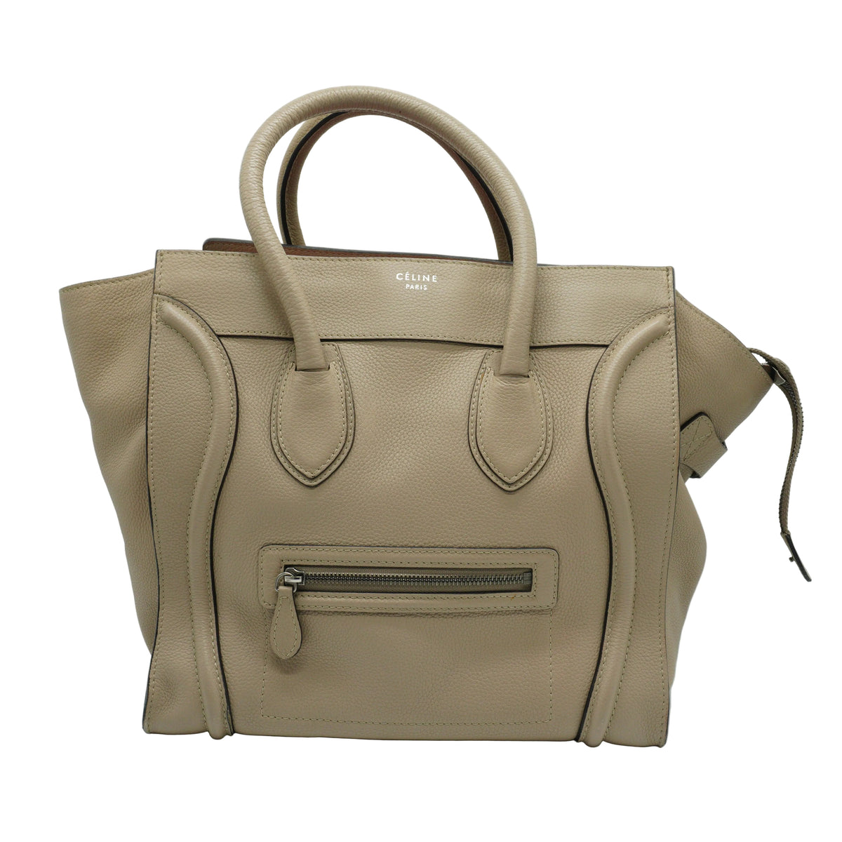 Celine Micro Leather Luggage tote bag Dune Large SHW
