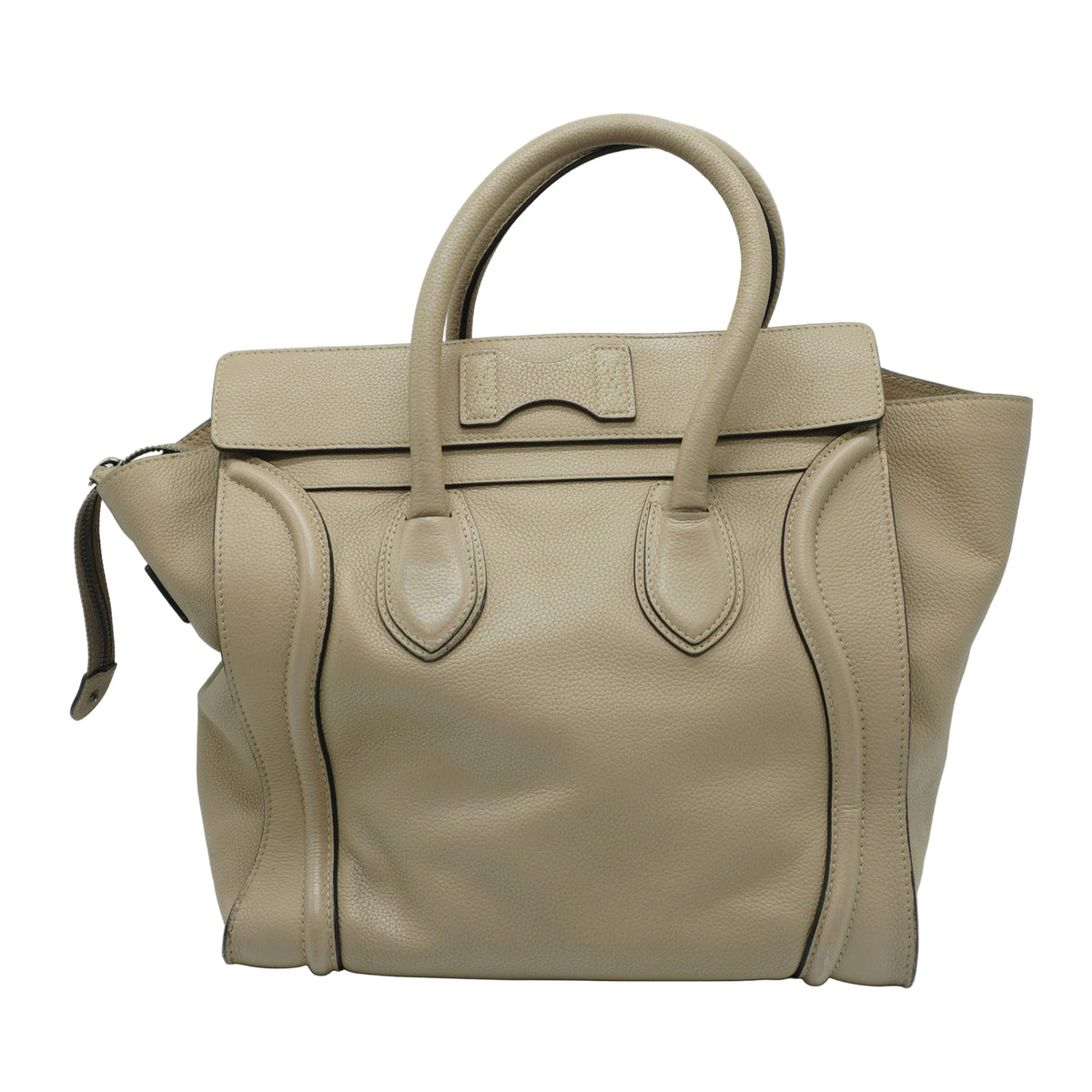 Celine Micro Leather Luggage tote bag Dune Large SHW