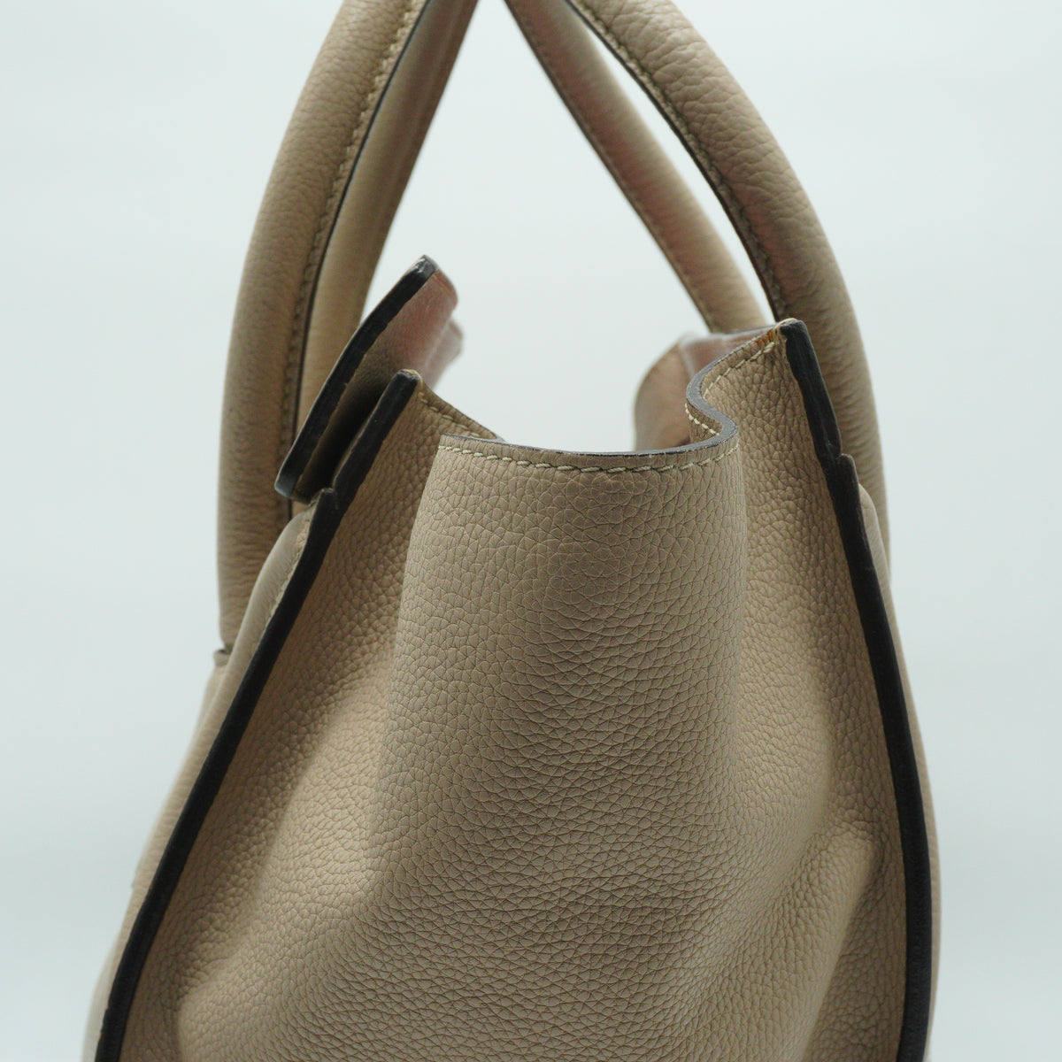 Celine Micro Leather Luggage tote bag Dune Large SHW