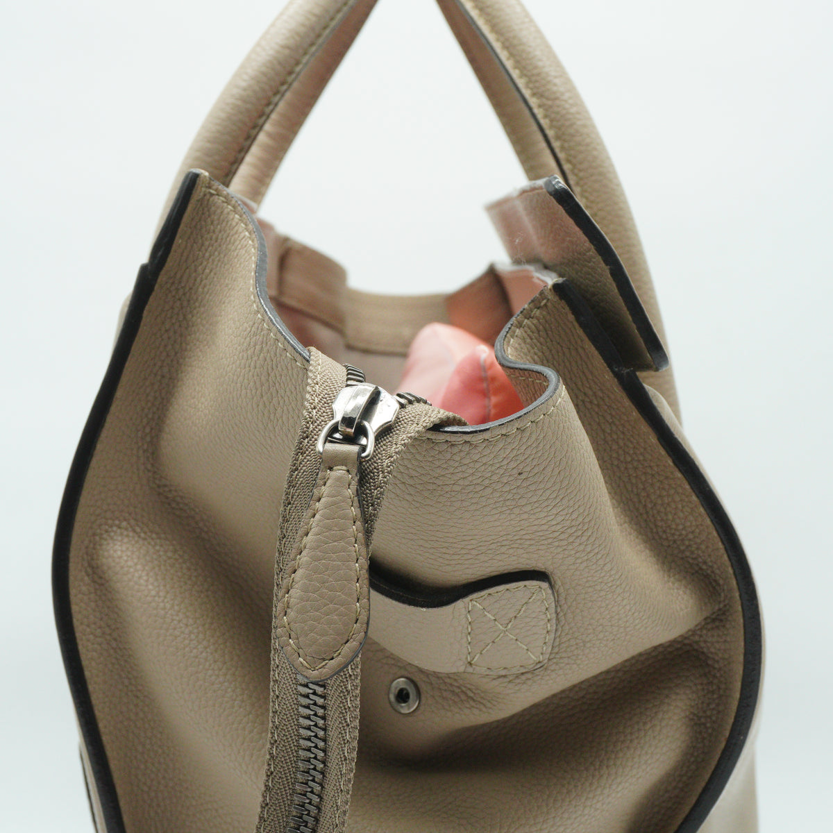 Celine Micro Leather Luggage tote bag Dune Large SHW