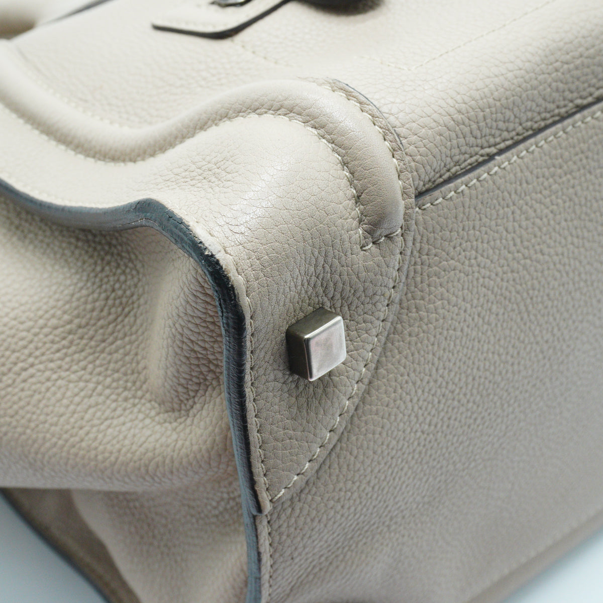 Celine Micro Leather Luggage tote bag Dune Large SHW