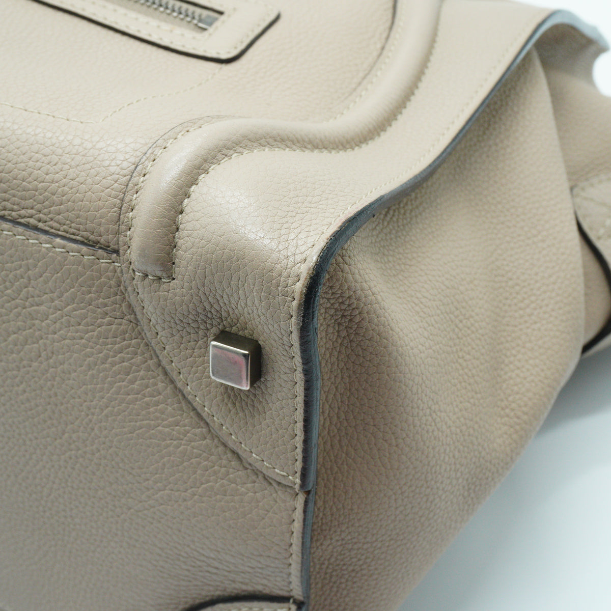 Celine Micro Leather Luggage tote bag Dune Large SHW
