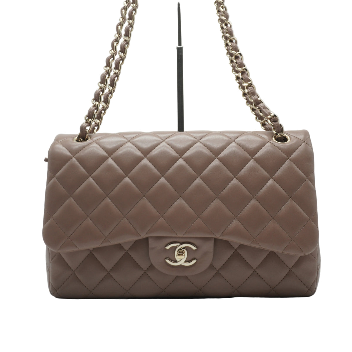 Chanel	Double Flap Lambskin Jumbo Old Rose Beige GHW