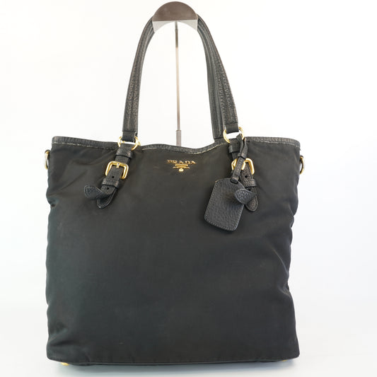 Prada	Tessuto Nylon Buckle Tote Black