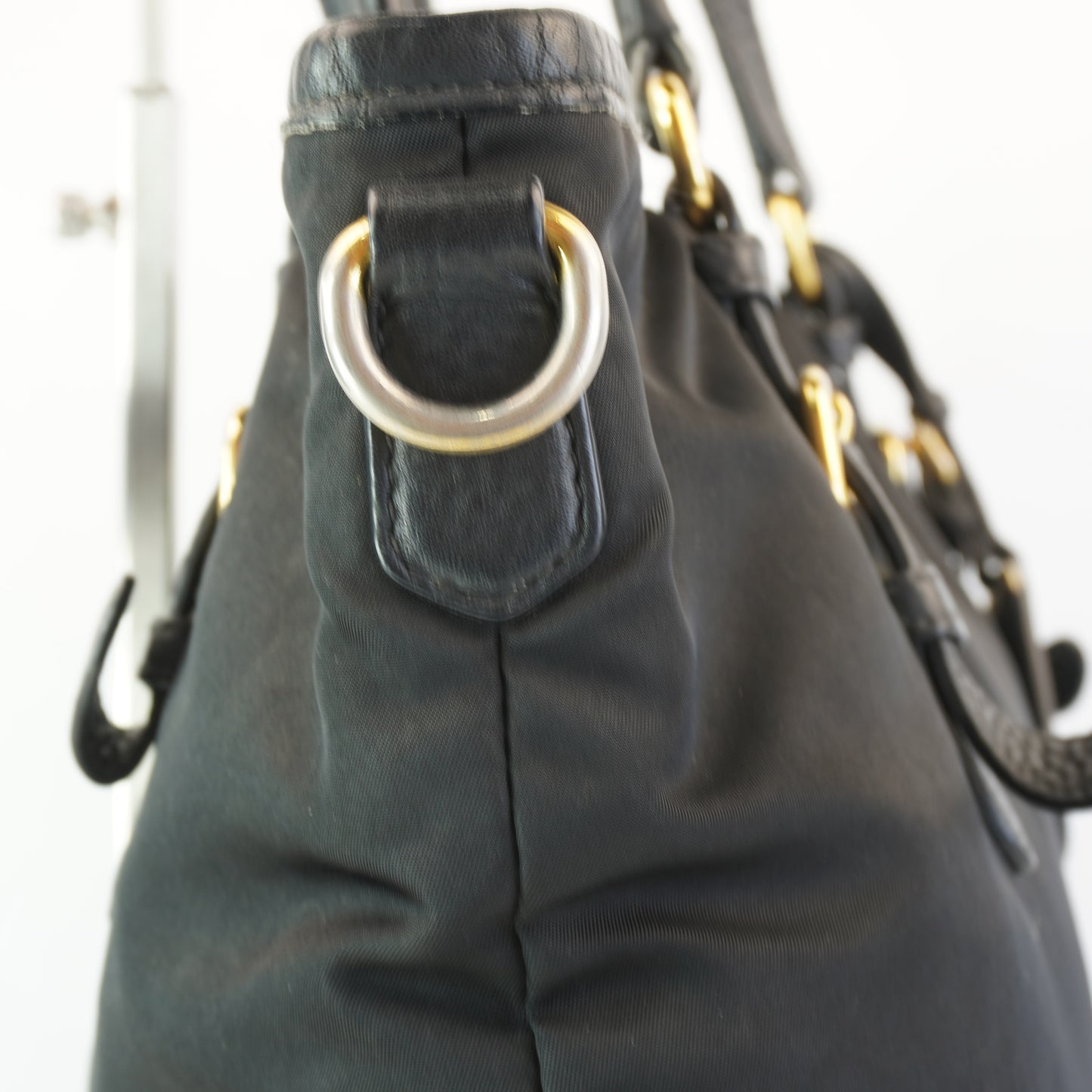 Prada	Tessuto Nylon Buckle Tote Black