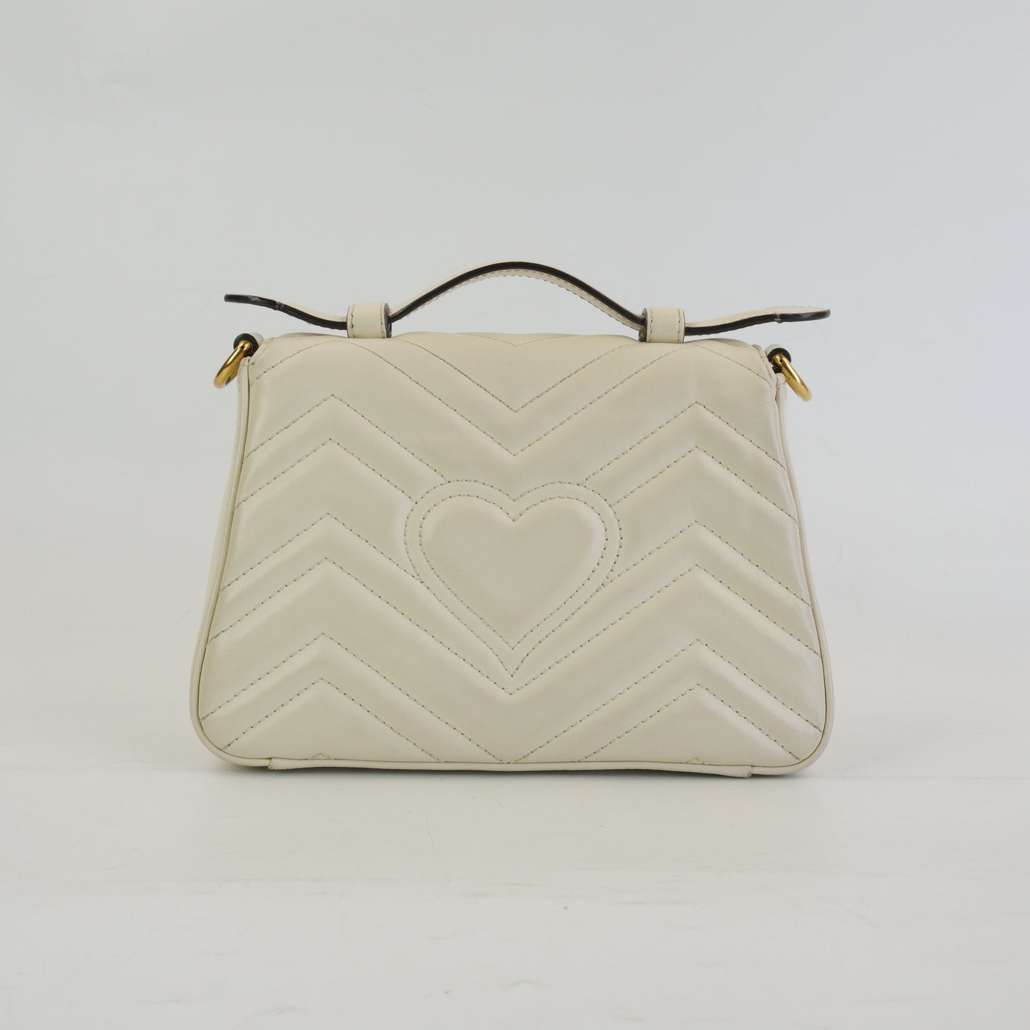 Gucci Marmont Top handle White GHW Small
