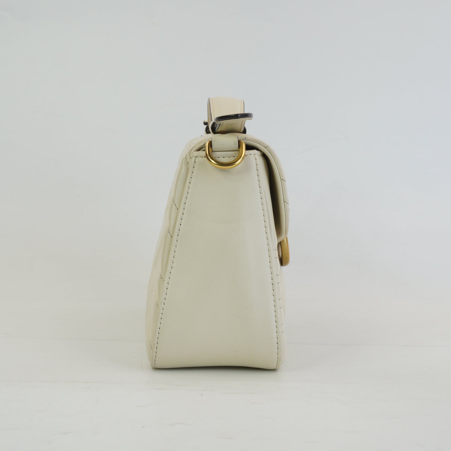 Gucci Marmont Top handle White GHW Small