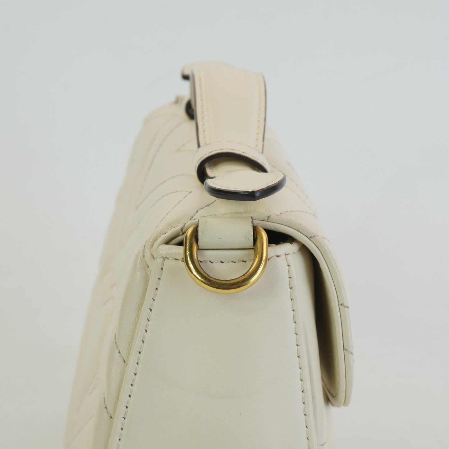 Gucci Marmont Top handle White GHW Small