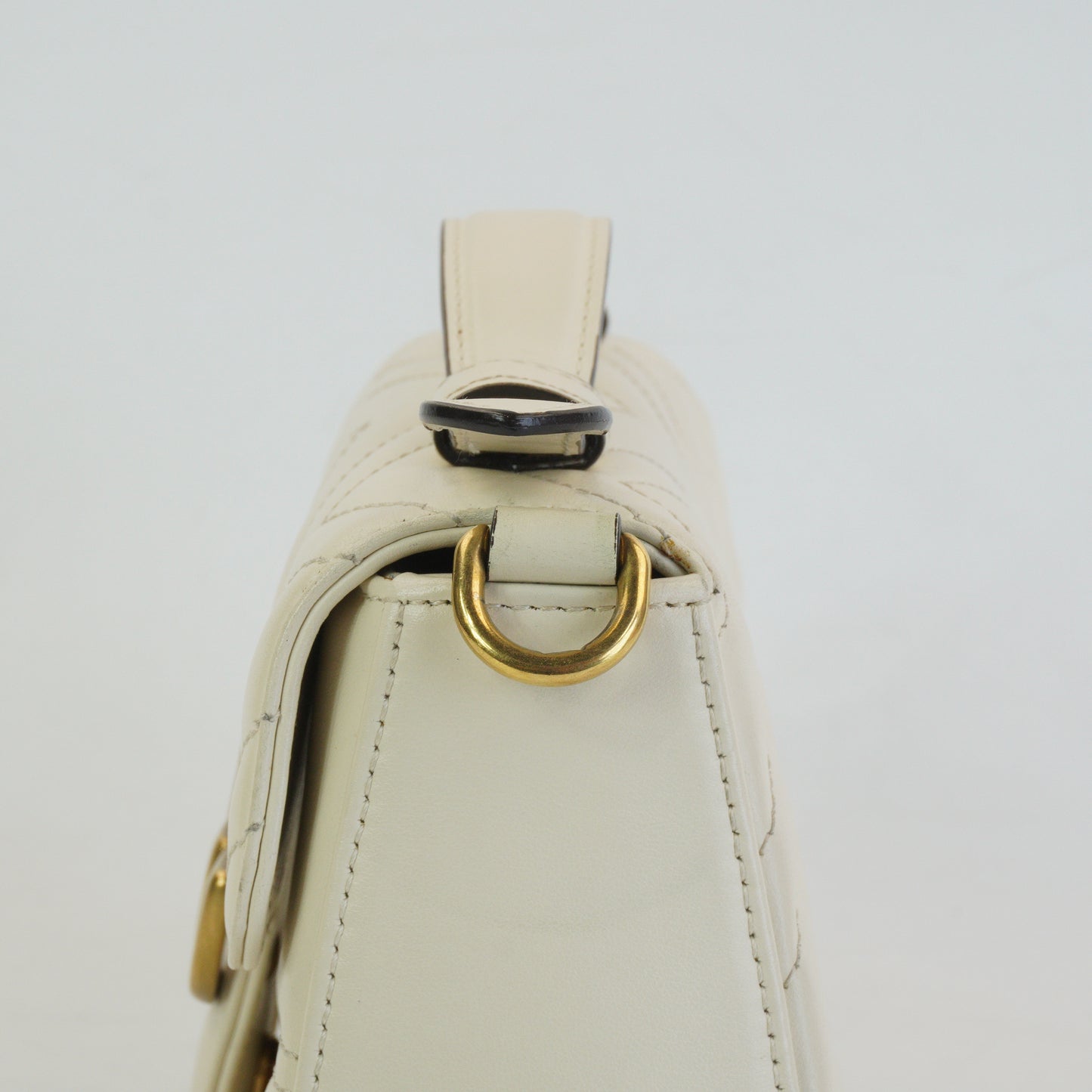 Gucci Marmont Top handle White GHW Small