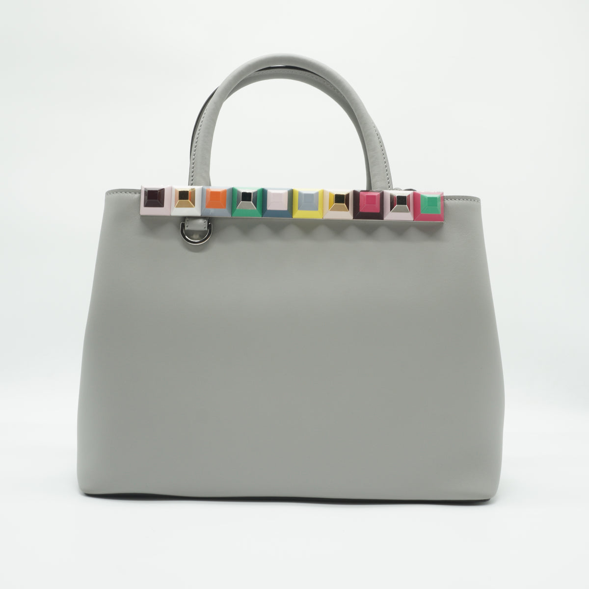 Fendi Petite 2Jours Tote Bag  Medium Grey SHW