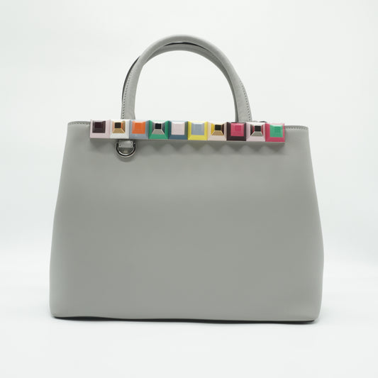 Fendi Petite 2Jours Tote Bag  Medium Grey SHW