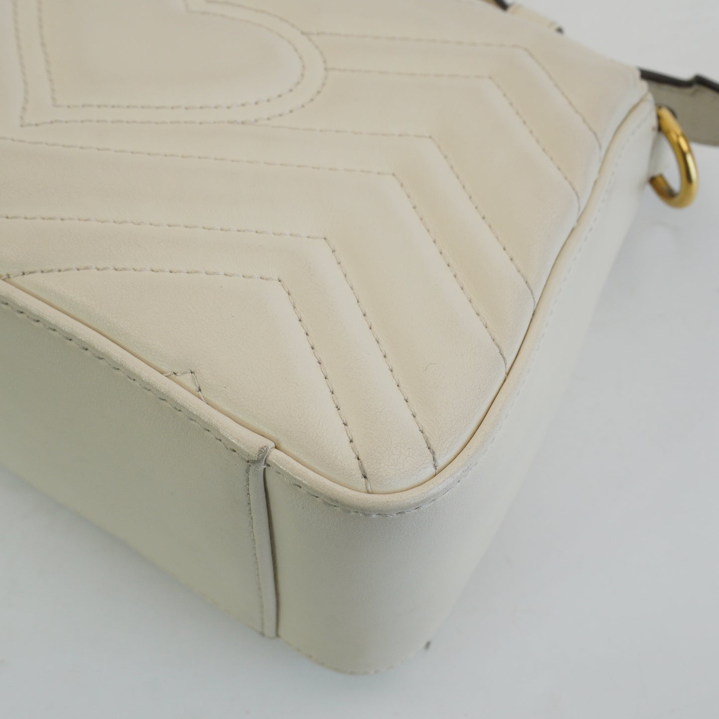 Gucci Marmont Top handle White GHW Small