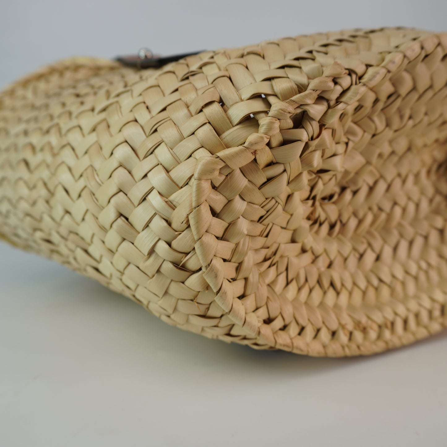 Loewe Raffia Basket Bag Brown Trims Small