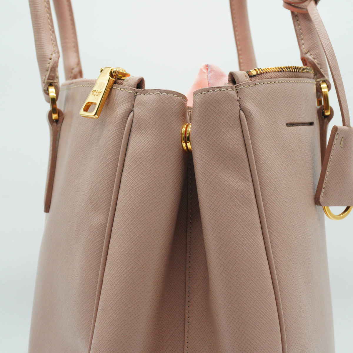 Prada Light pink Saffiano Large GHW