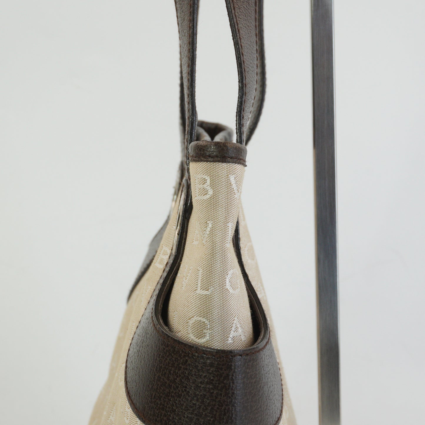 Bvlgari Logomania Beige Canvas Two Tone Neutral SHW Small