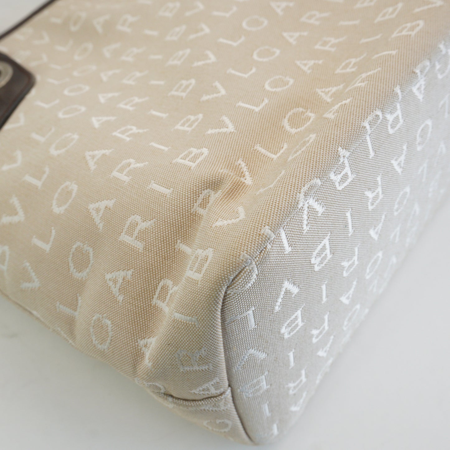 Bvlgari Logomania Beige Canvas Two Tone Neutral SHW Small