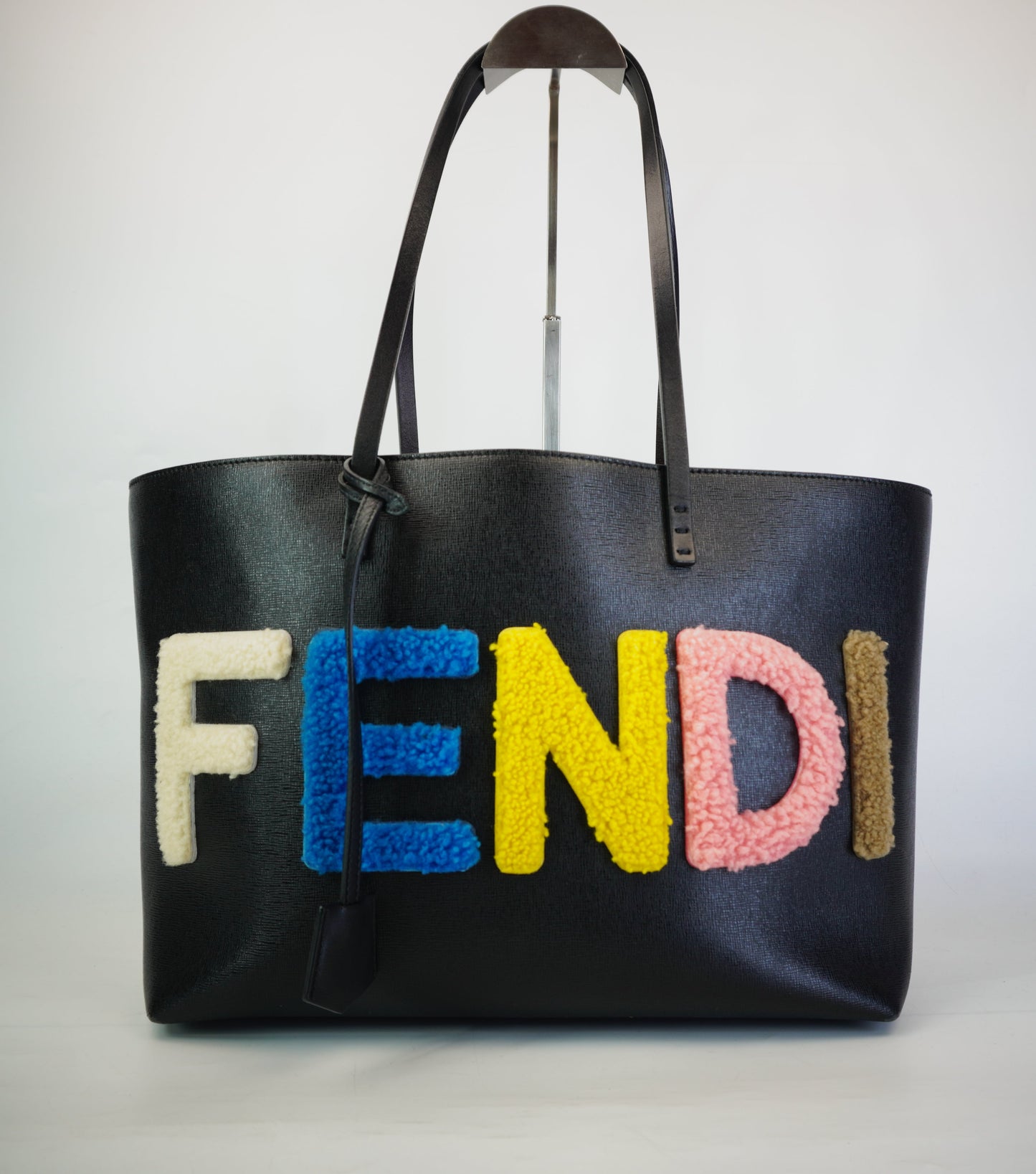 Fendi Shearling Logo Roll Tote