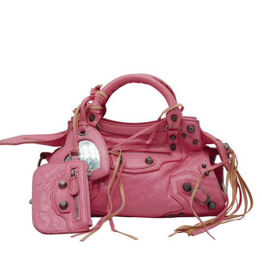 Balenciaga Metallic Edge City Mini Pink SHW