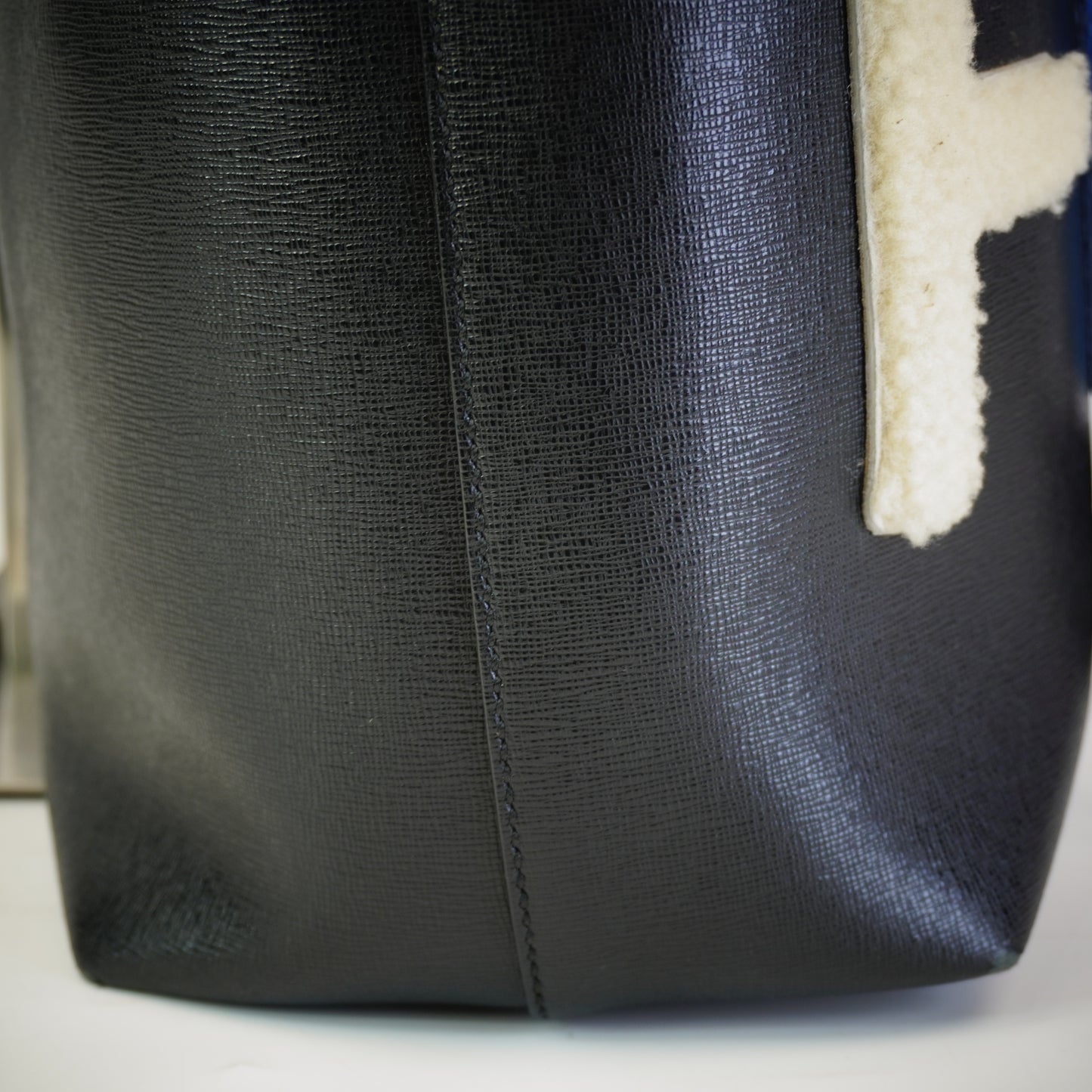 Fendi Shearling Logo Roll Tote