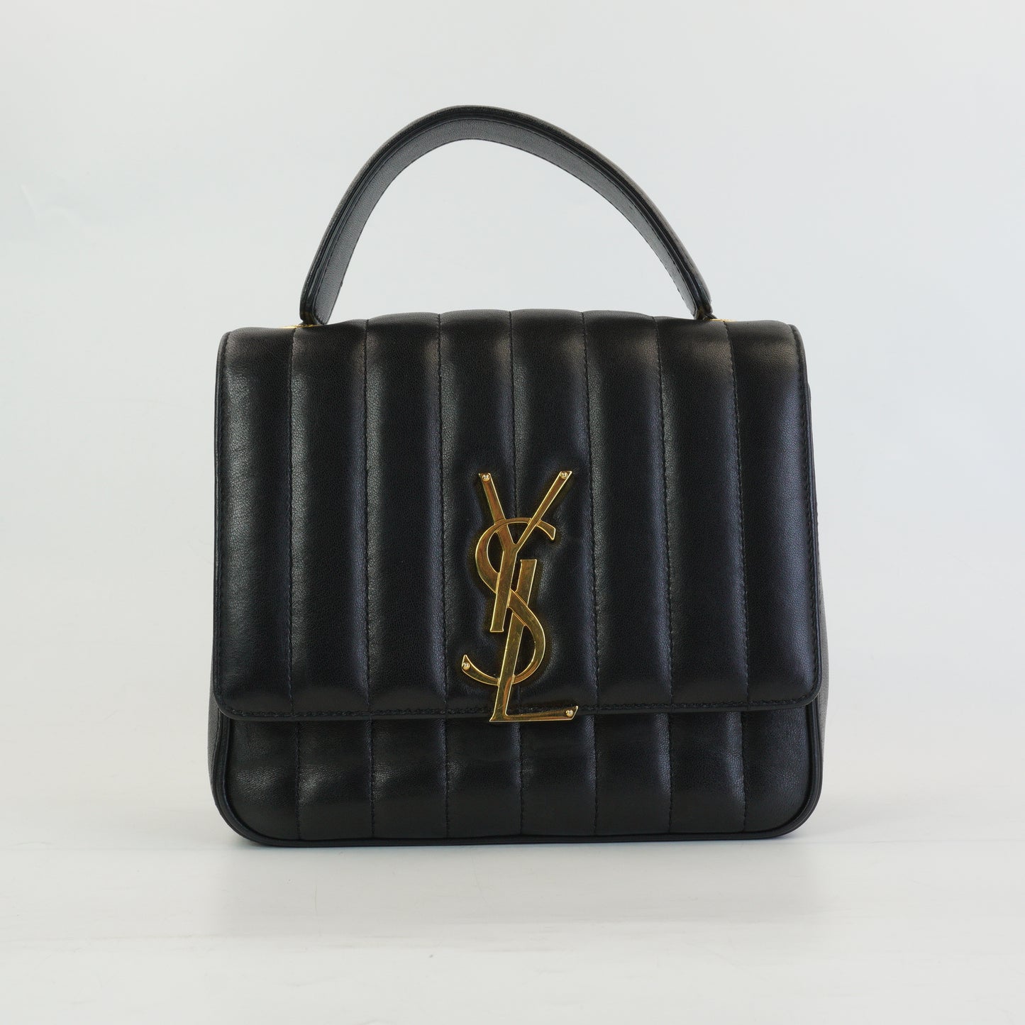 YSL	Vicky Quilted Leather Black GHW Small