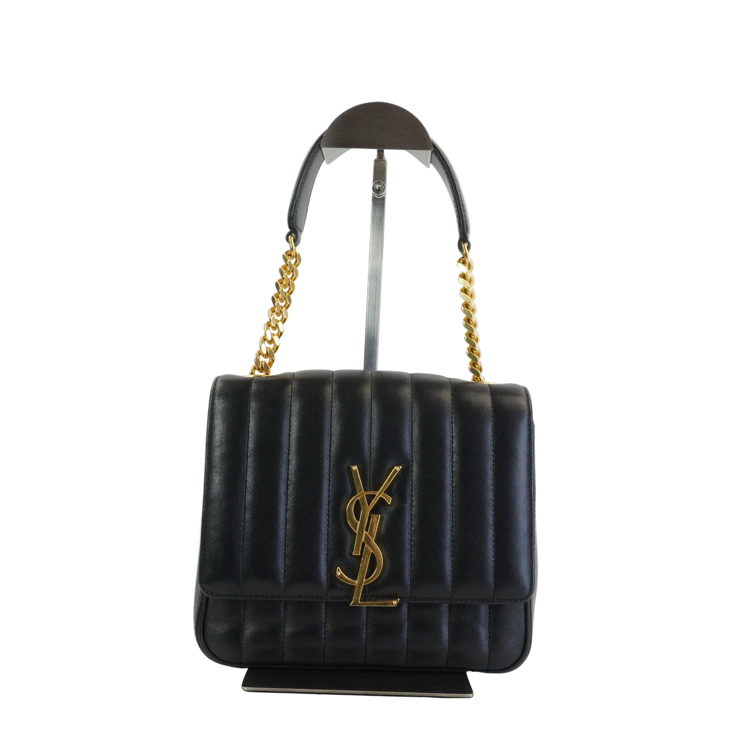YSL	Vicky Quilted Leather Black GHW Small