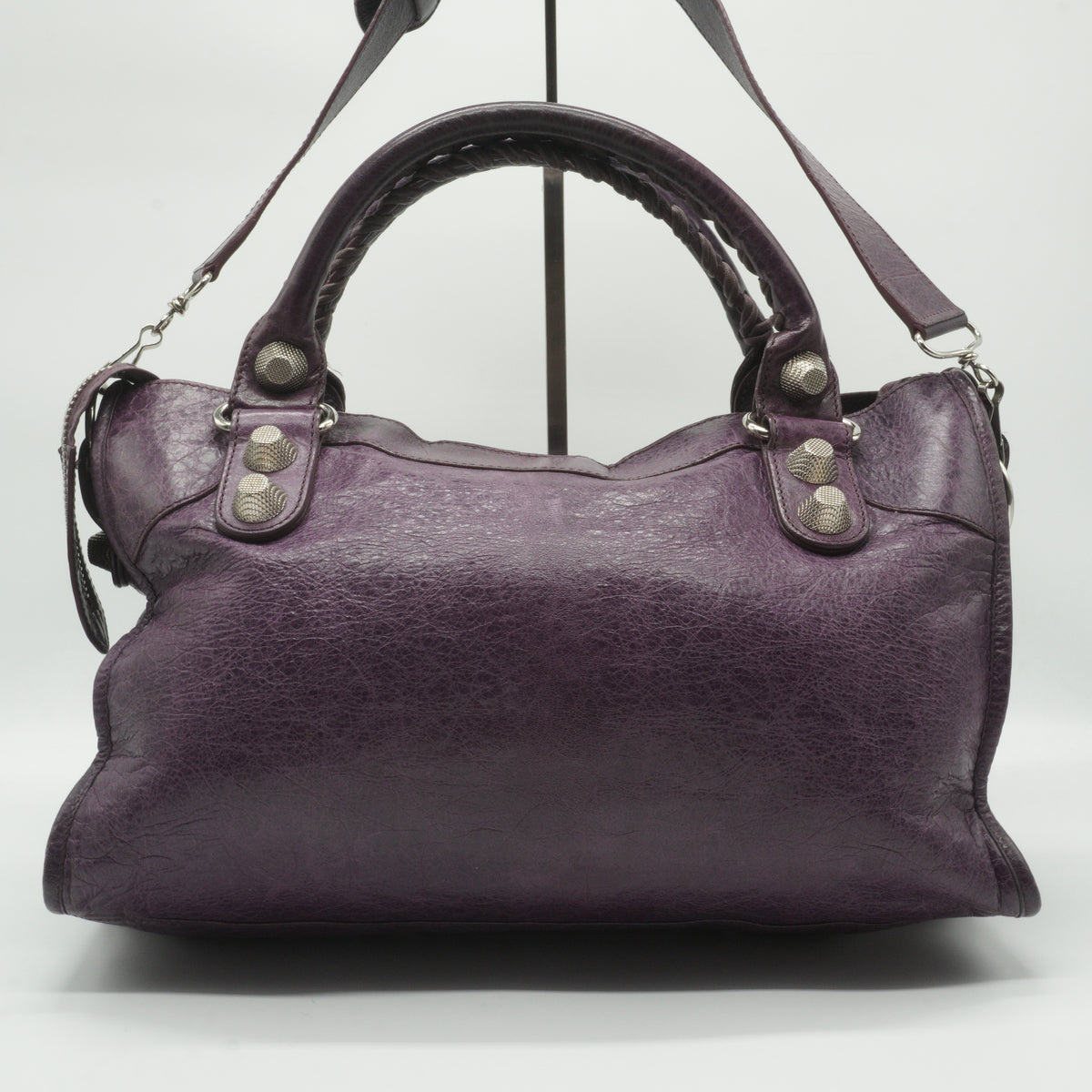 Balenciaga	Motocross Giant City Bag distreased leather purple large SHW