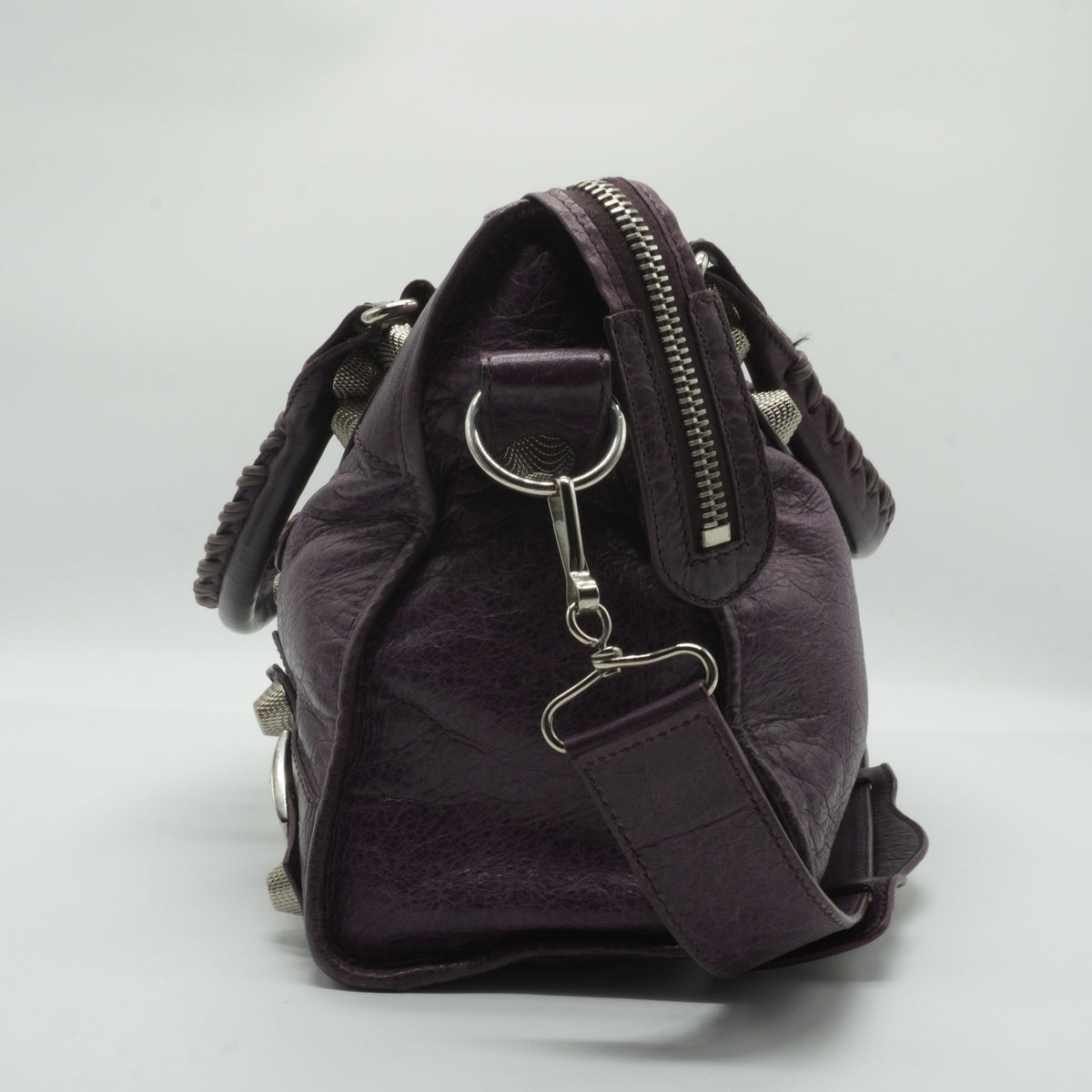 Balenciaga	Motocross Giant City Bag distreased leather purple large SHW
