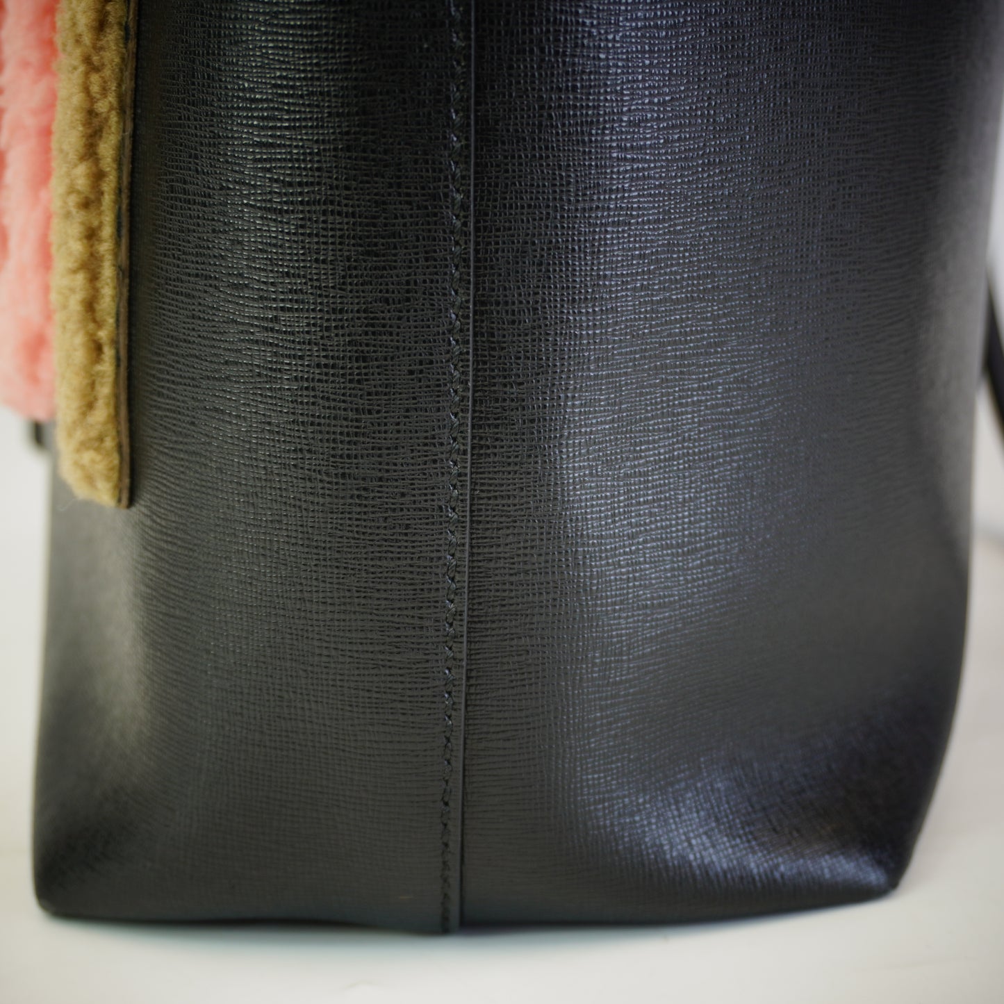 Fendi Shearling Logo Roll Tote