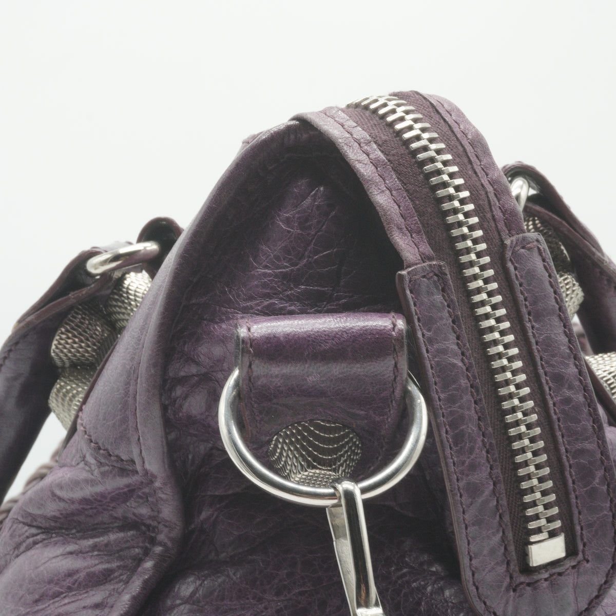 Balenciaga	Motocross Giant City Bag distreased leather purple large SHW