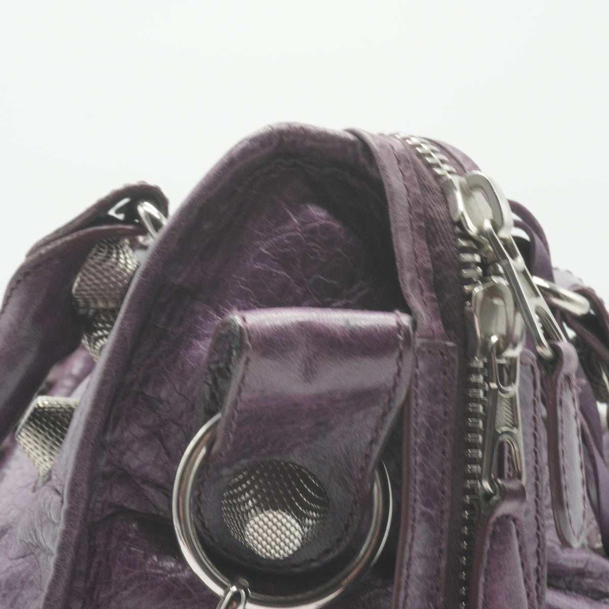 Balenciaga	Motocross Giant City Bag distreased leather purple large SHW