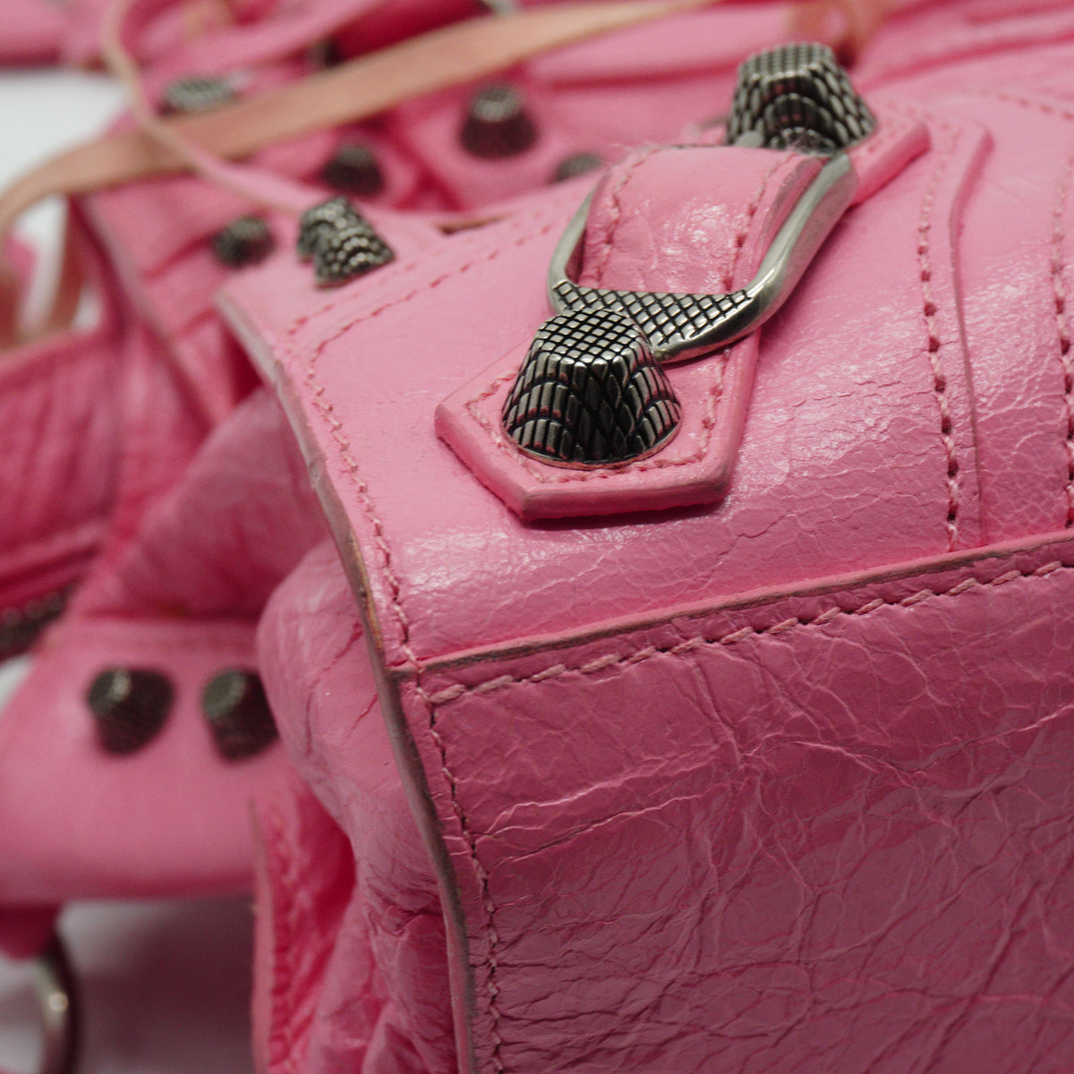Balenciaga Metallic Edge City Mini Pink SHW