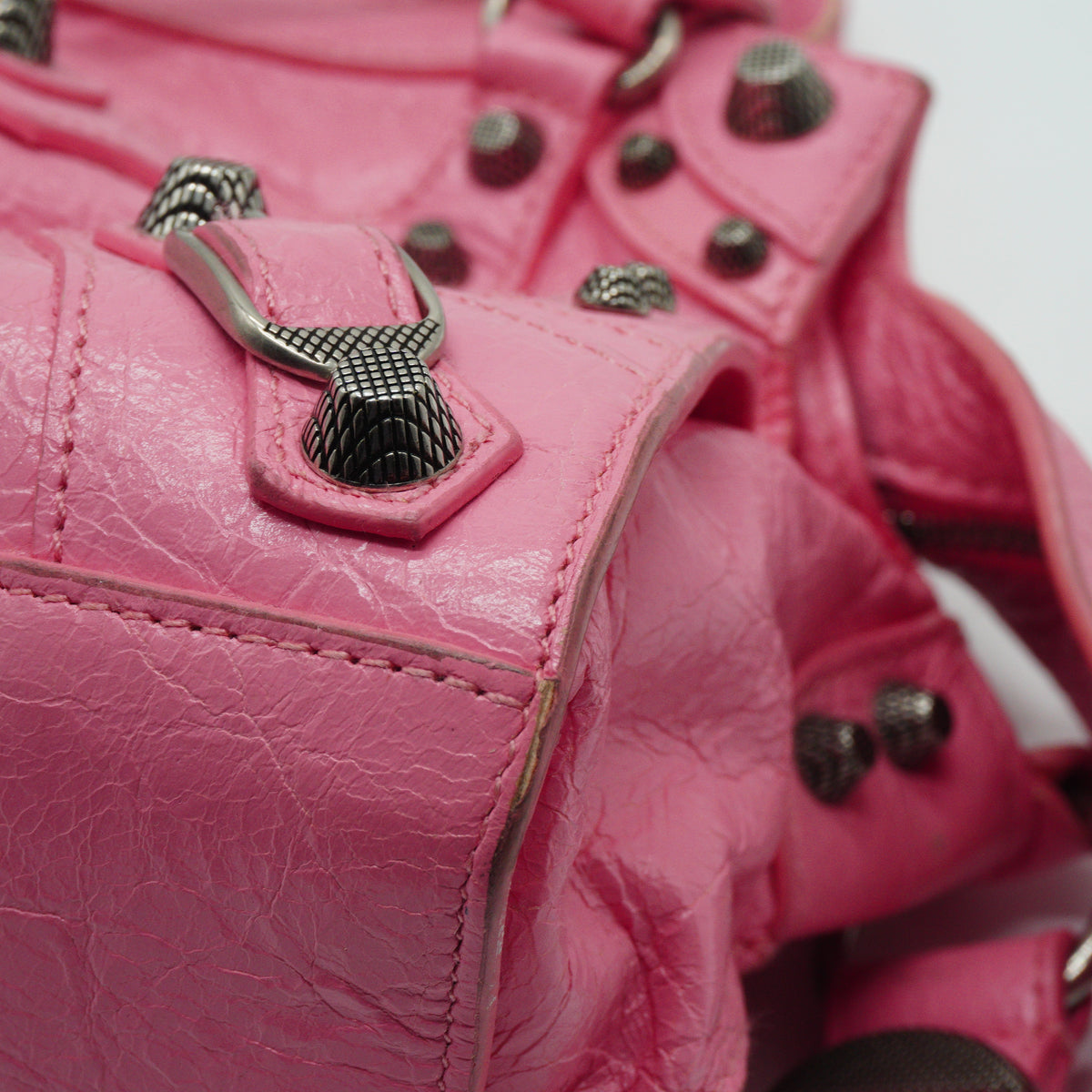 Balenciaga Metallic Edge City Mini Pink SHW