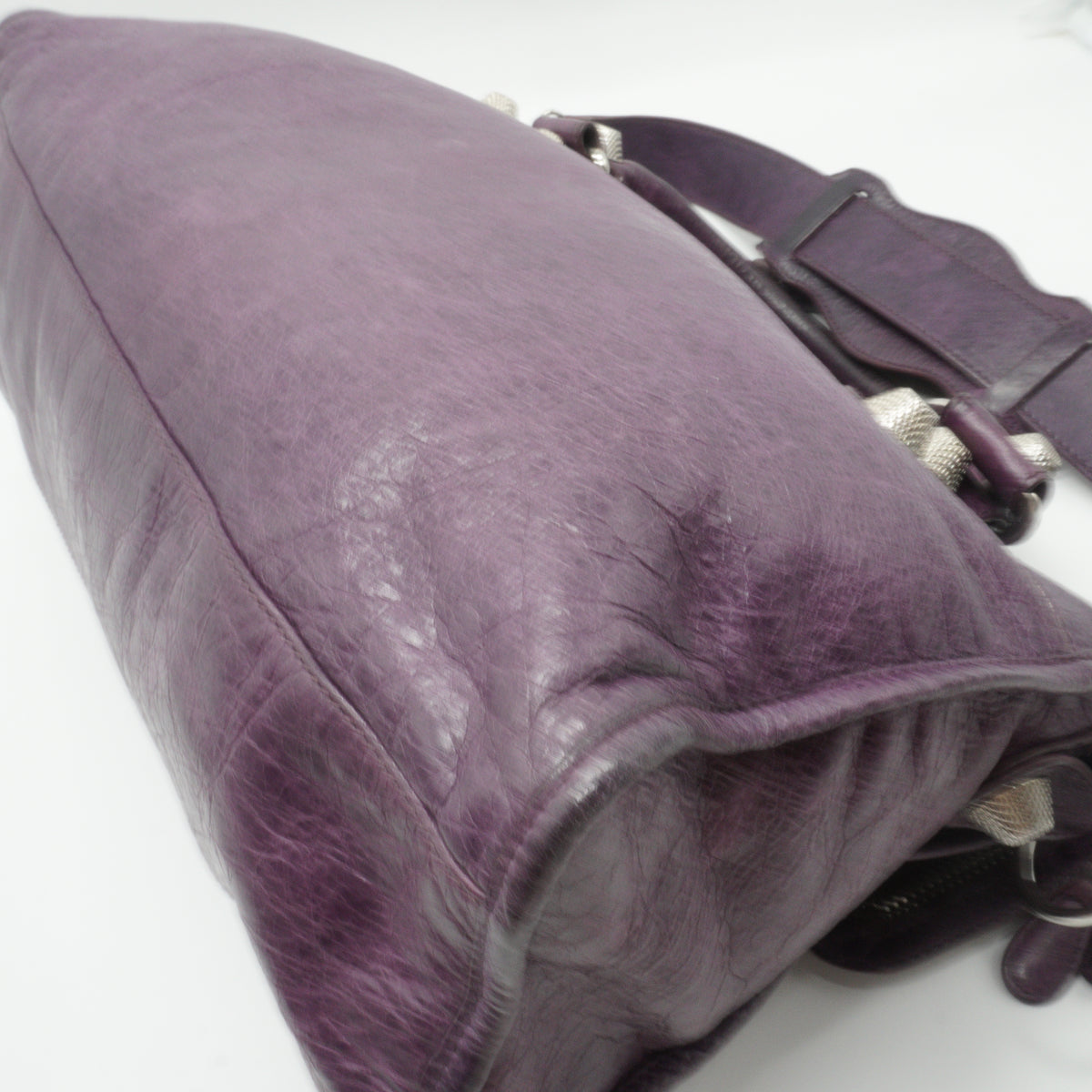 Balenciaga	Motocross Giant City Bag distreased leather purple large SHW