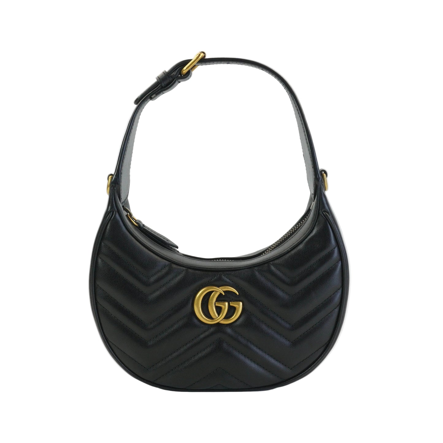 Gucci Marmont half Moon Black Small GHW