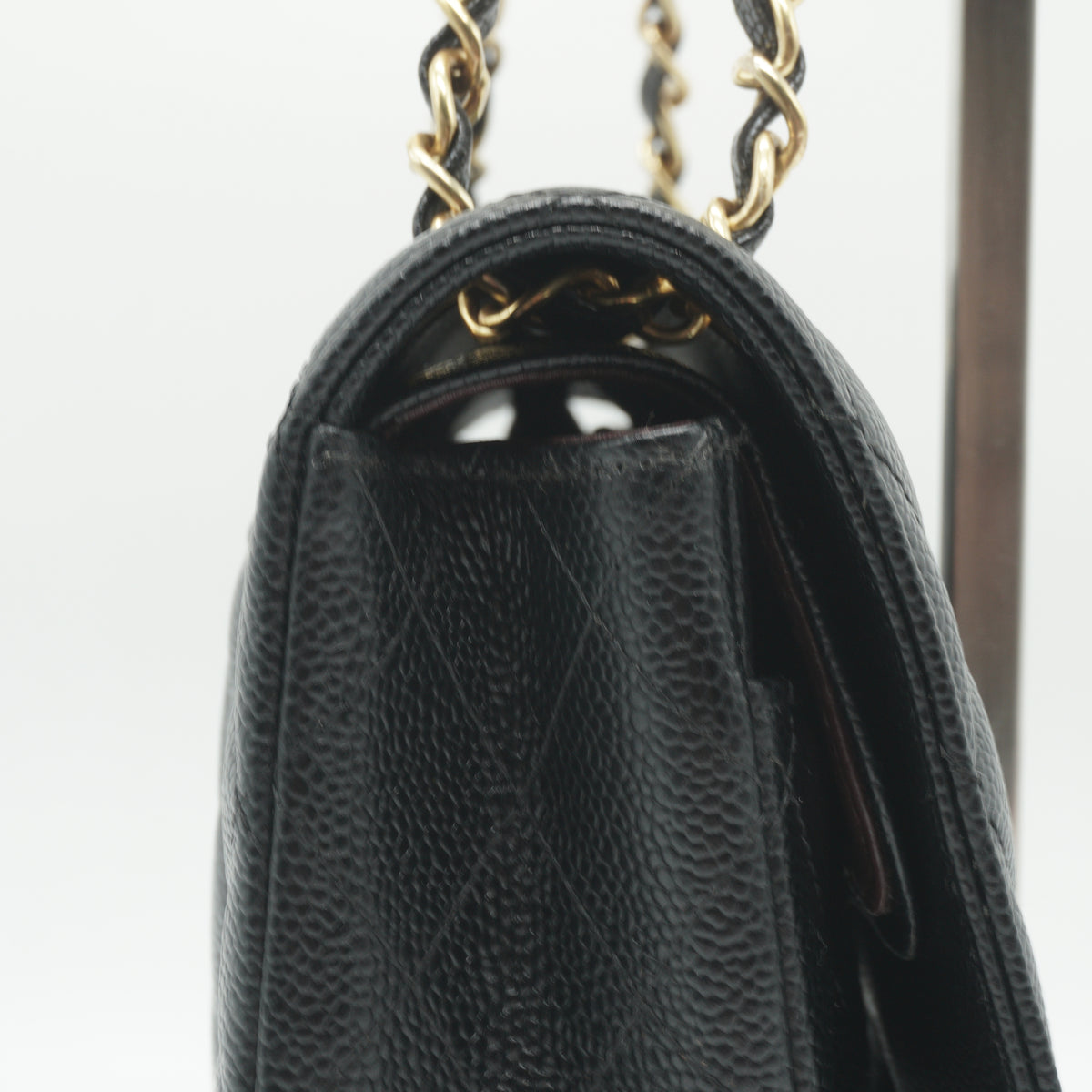 Chanel	Classic Double Flap Quilted Caviar Bag Black GHW