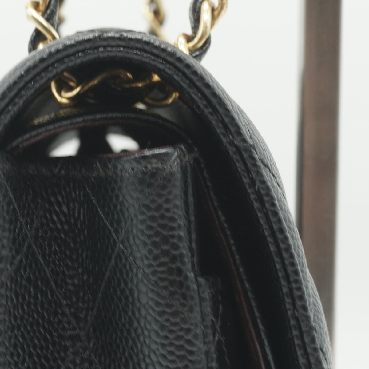 Chanel	Classic Double Flap Quilted Caviar Bag Black GHW