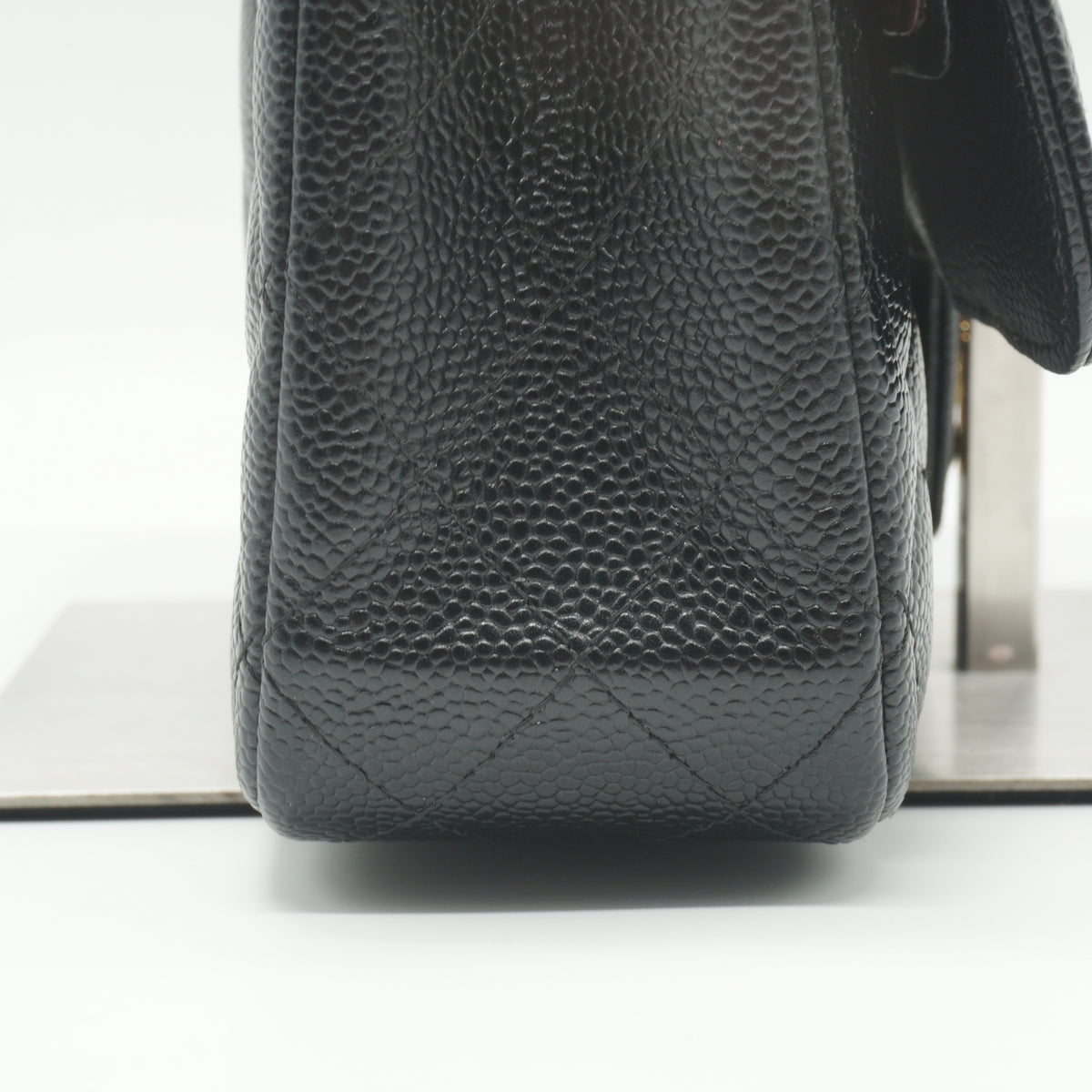 Chanel	Classic Double Flap Quilted Caviar Bag Black GHW