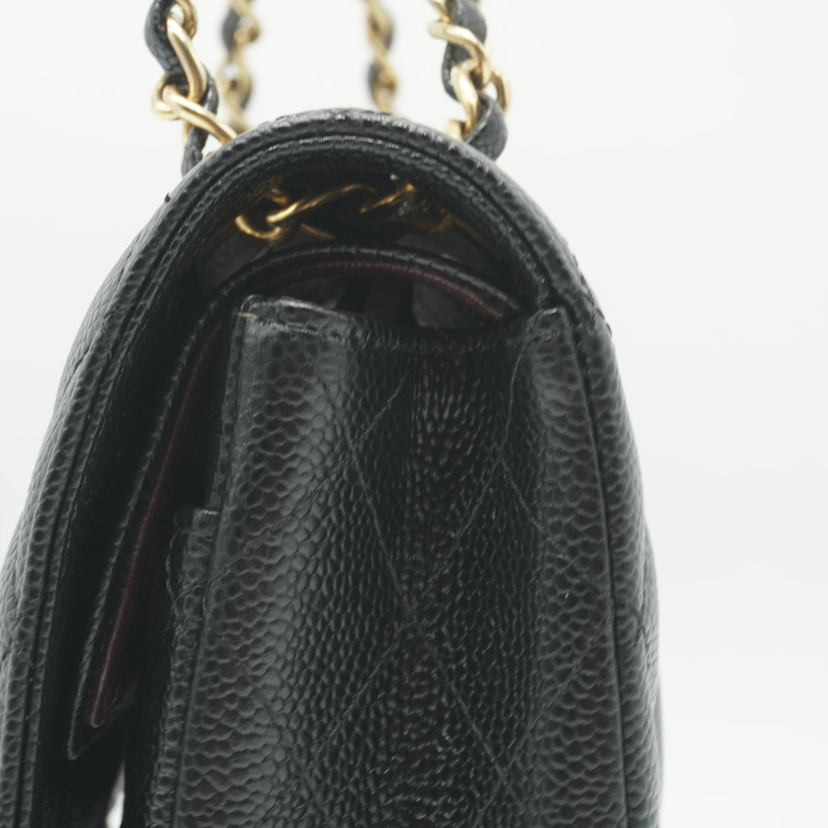 Chanel	Classic Double Flap Quilted Caviar Bag Black GHW
