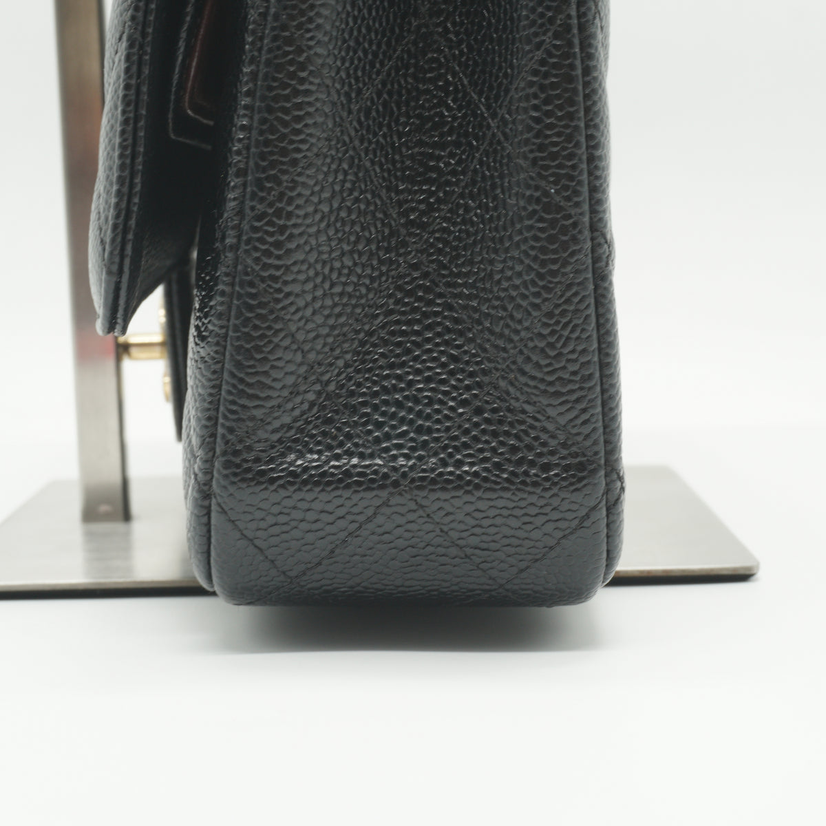 Chanel	Classic Double Flap Quilted Caviar Bag Black GHW