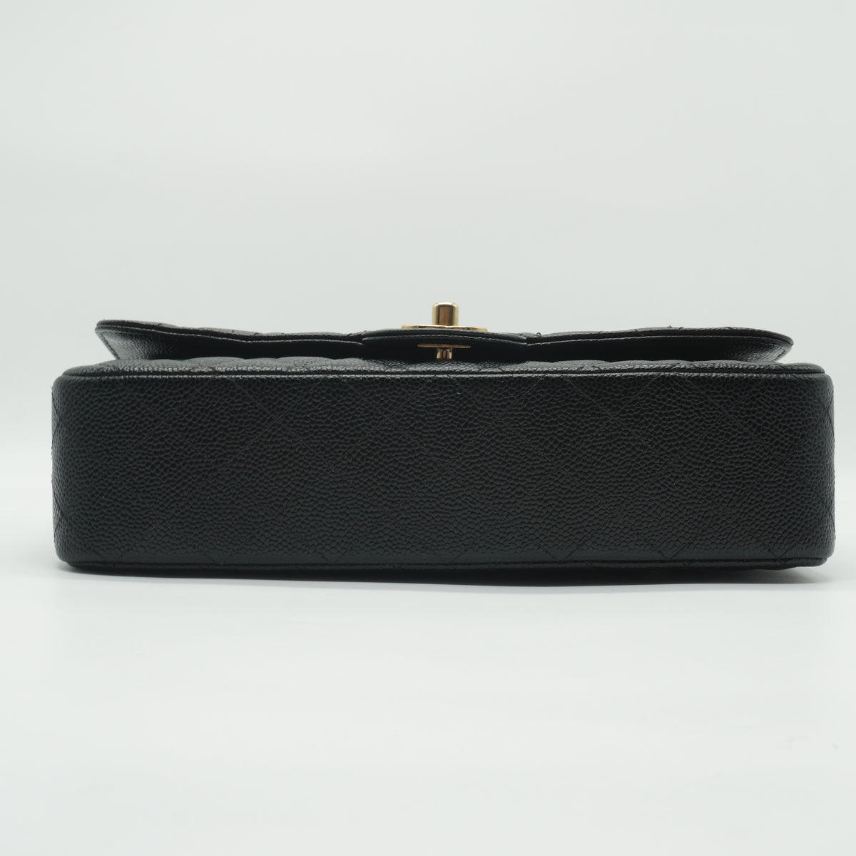 Chanel	Classic Double Flap Quilted Caviar Bag Black GHW