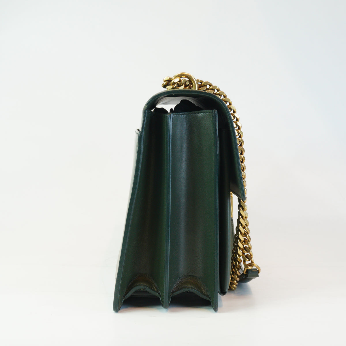 YSL Highschool Scatchel GHW Dark Green Medium