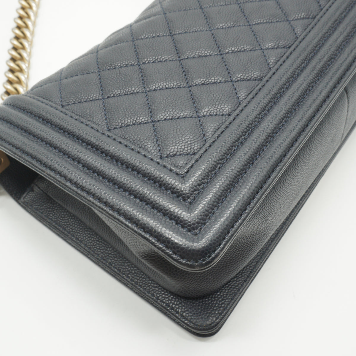 Chanel	Leboy Navy Blue GHW Small